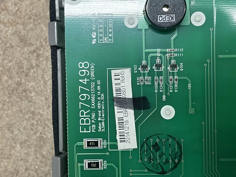 LG Kenmore EBR79749801Refrigerator Dispenser Control Board AZ23927 | KM1055