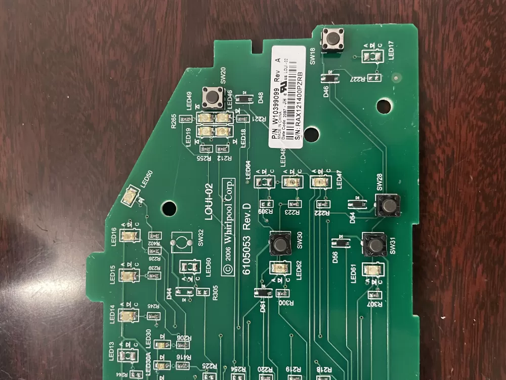 Whirlpool W10399099 Washer Control Board AZ41223 | KM1718