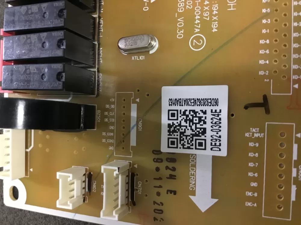 Samsung DE92 03624E Microwave Control Board Panel AZ100675 | NR134