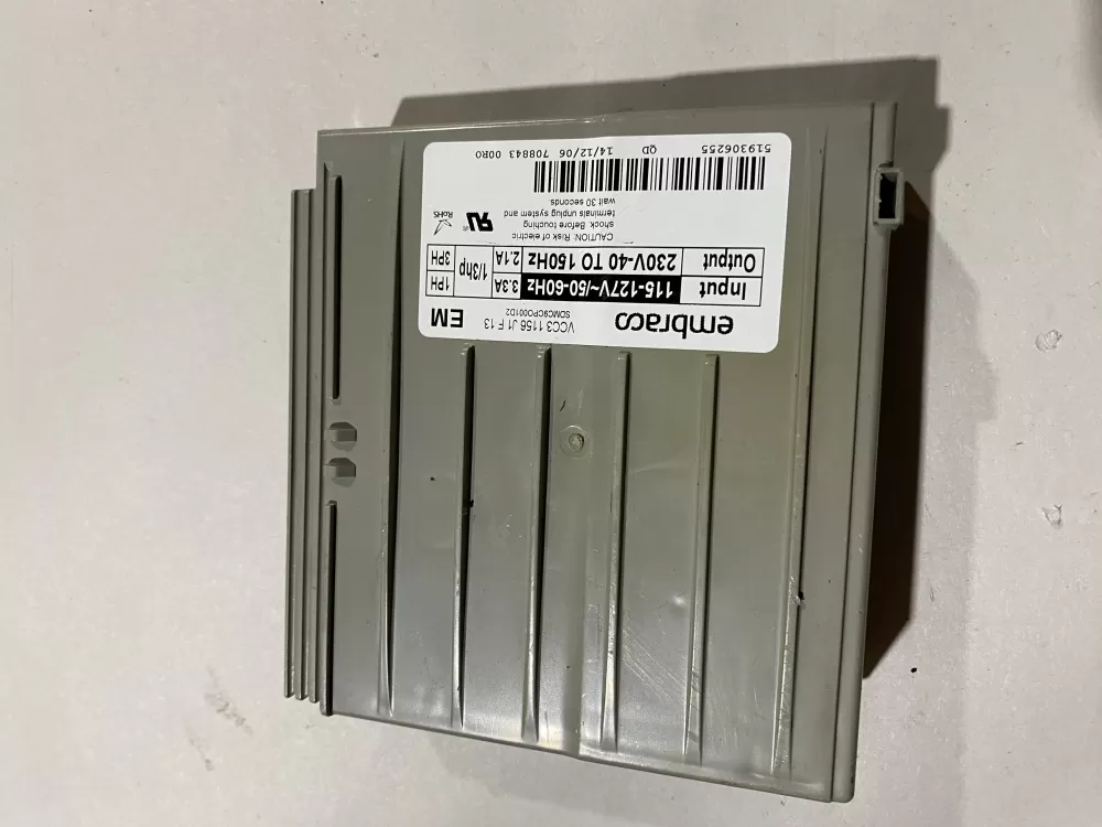 Embraco 519306255 Refrigerator Compressor Inverter Control AZ129303 | BK1145