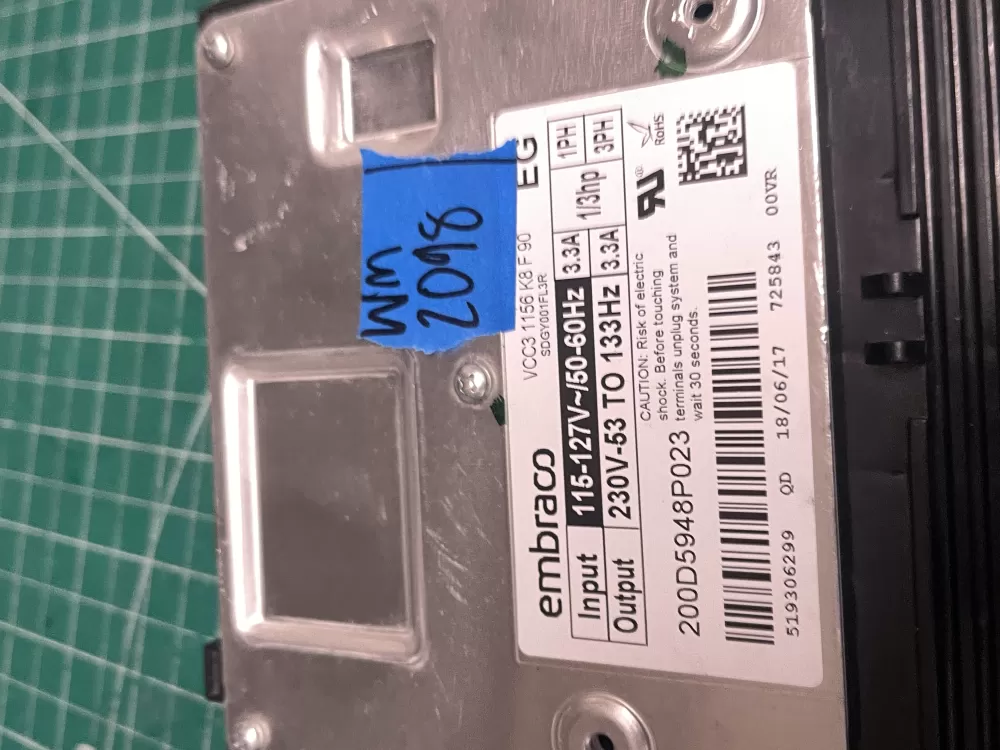 GE 200D5948P023 Refrigerator Inverter Control Board Wr87x29409 AZ210483 | Wm2098