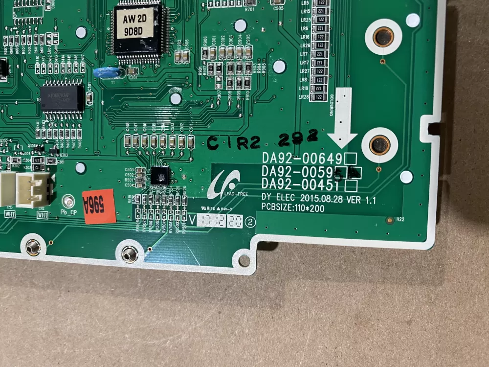 Samsung DA92-00596A Refrigerator Dispenser Control Board AZ88312 | BK774