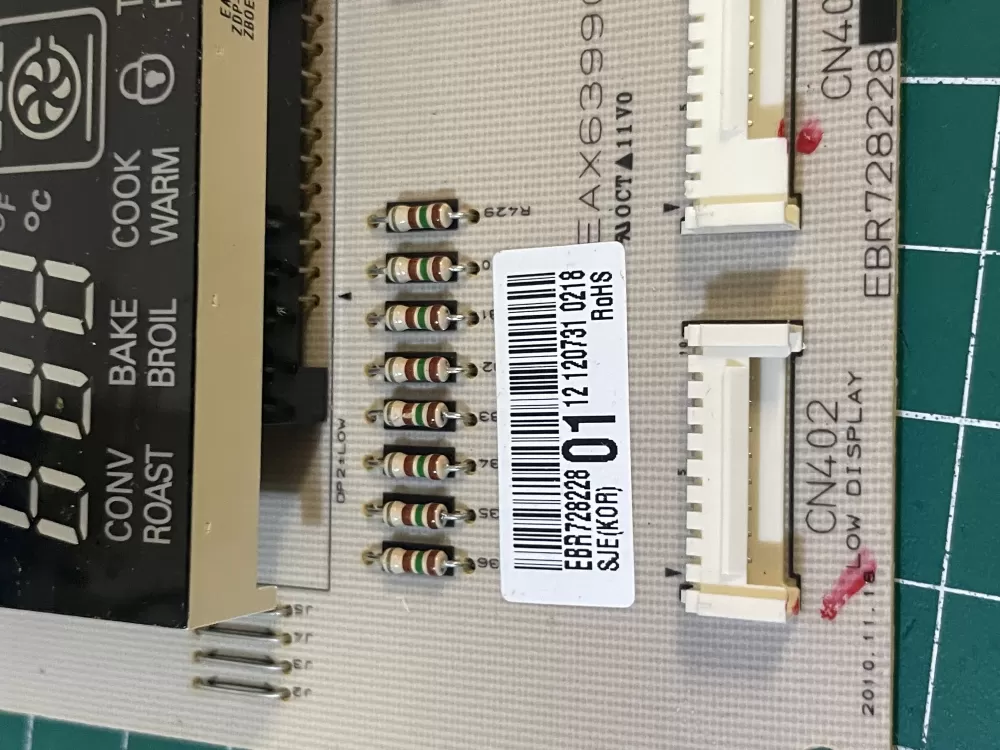 LG EBR72822801 Range Display Control Board AZ200788 | Wm2153