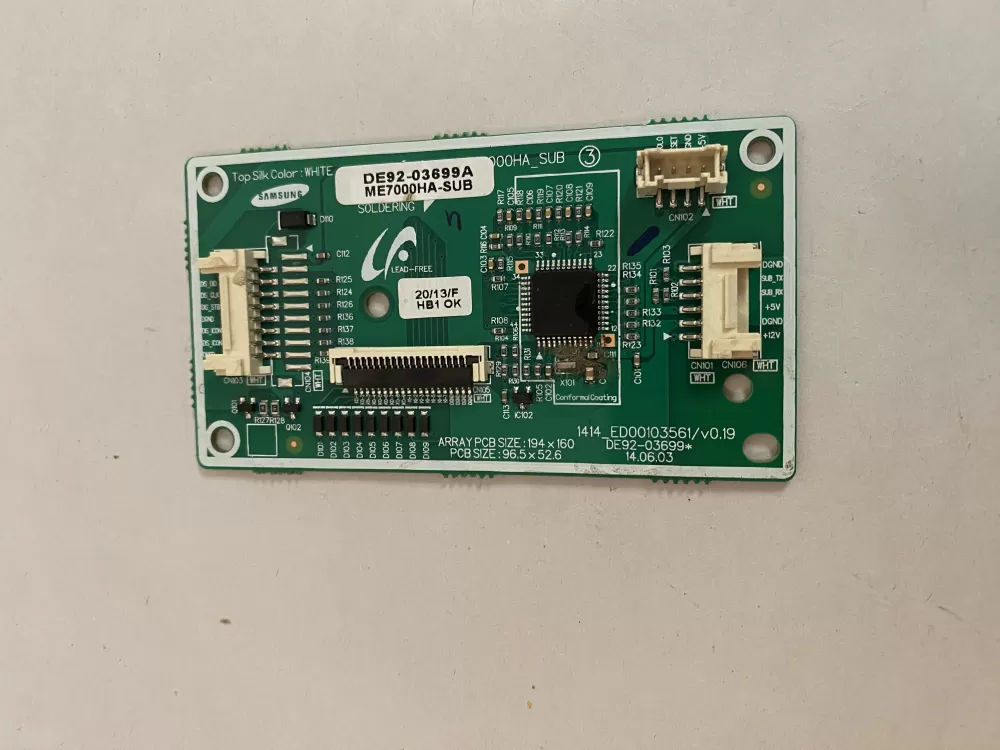 Samsung DE92-03699A Microwave Control Board Panel