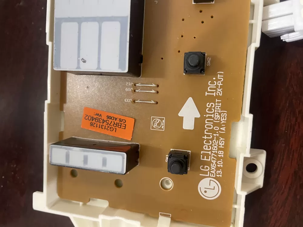 LG EBR75439402 Dryer User Interface Control Board PCB Assembly WAZ45216 | KM1251