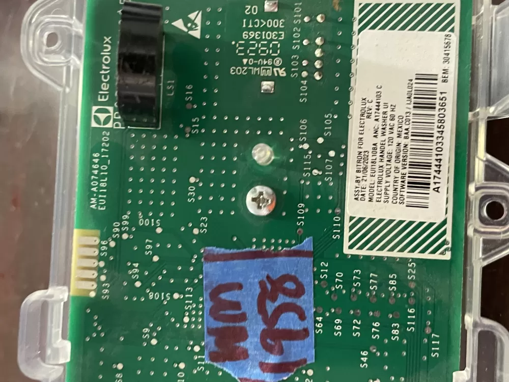 Electrolux A17444103C A17444104B Dryer Control Board Assembly AZ54293 | Wm1958