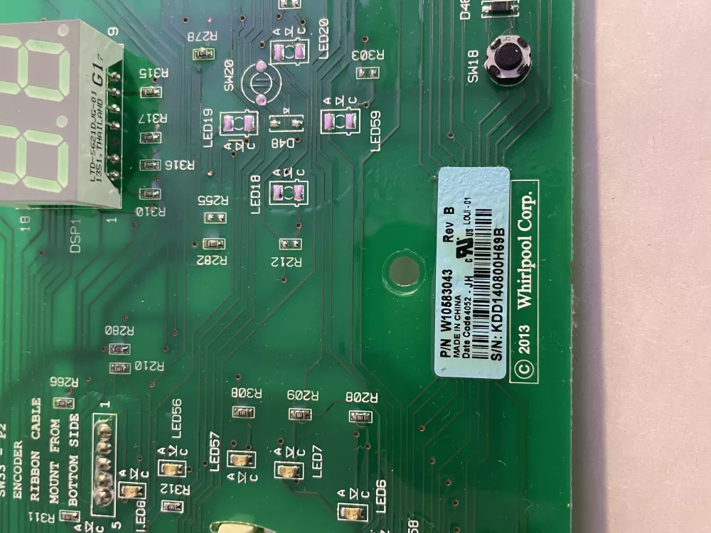 Whirlpool Kenmore W10583043 Washer Control Board Interface AZ195748 | Wm991