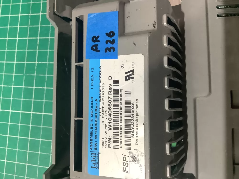 Whirlpool W10406607 Washer Control Board AZ189610 | AR326