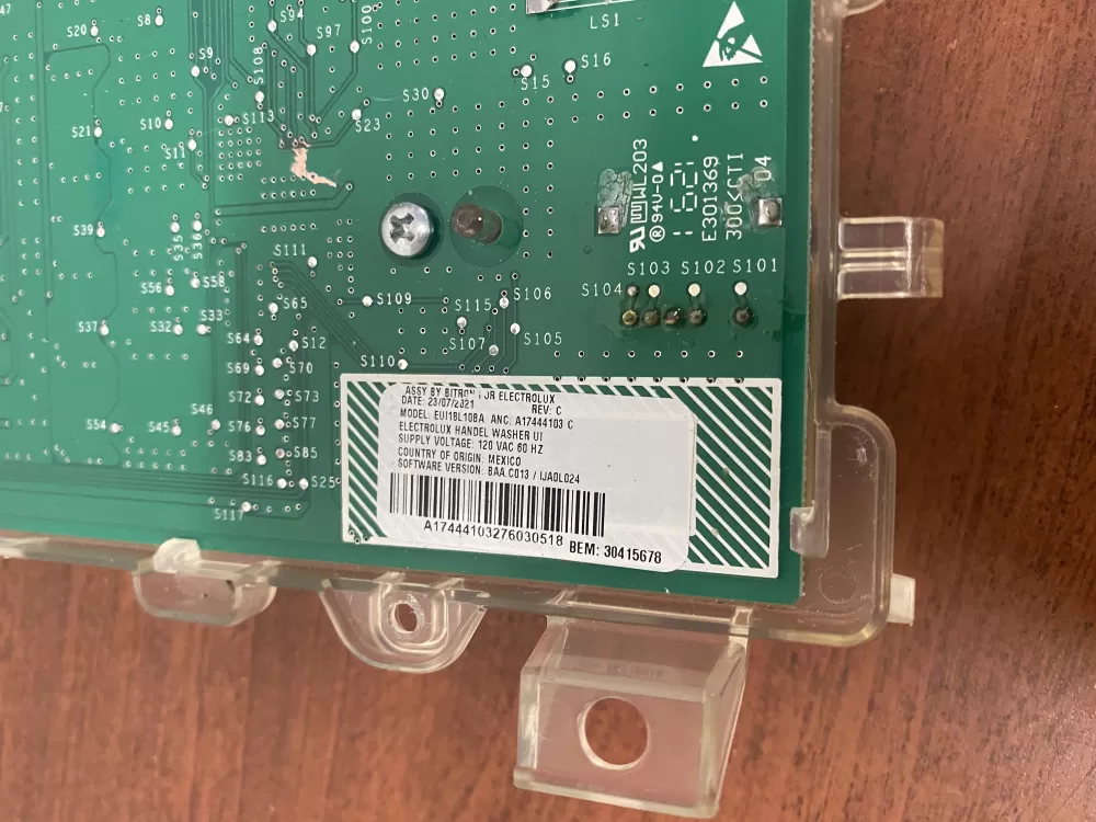 Electrolux A17444103C A17444104B Dryer Control Board Assembly AZ40823 | BK1711