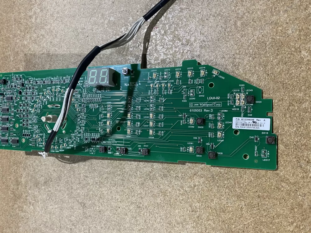 Whirlpool W10399099 Washer Control Board