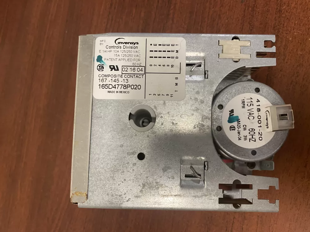 GE General Electric 165D4778P020 Dishwasher Timer AZ52923 | BK1850