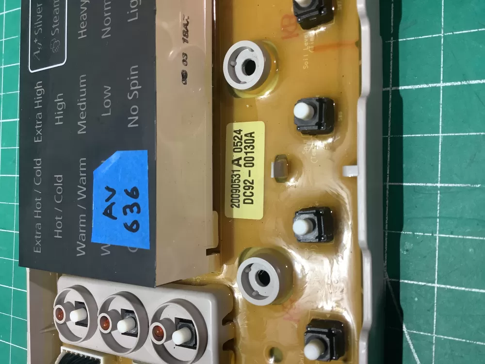 Samsung DC92-00130A DC92-00125A Washer UI Control Board AZ187927 | AV636
