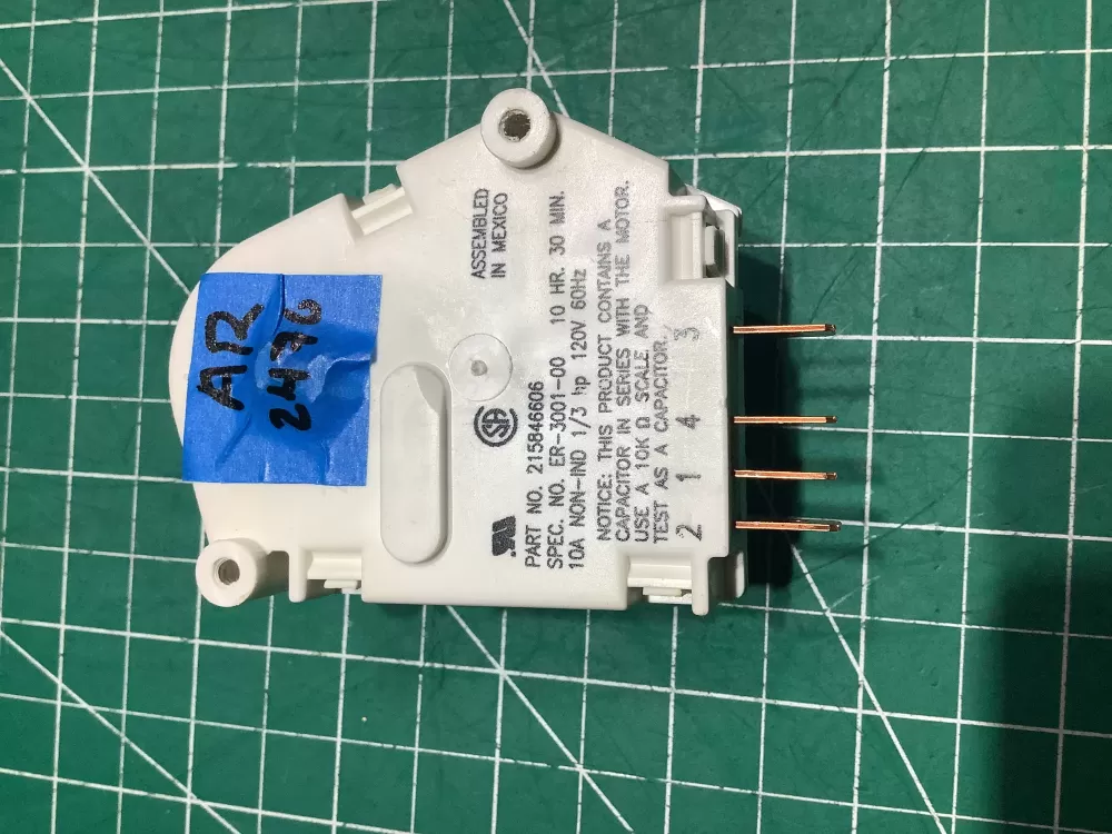 Frigidaire  Kenmore AP2111929 12762 215846602 00624728 00626234 00628510 00628518 0628510 08000559 08006054 08006992 08016919 08950148 215267800 215846605 215846606 240371001 241621501 3001671 3001701 3015909 3203657 4013391050 5300187484 5300628518 5301090474 5303203657 5303211155 5303211680 5303270622 5303275811 5303321133 5303321915 5304457327 5308006054 5308006992 624728 626234 628510 628518 8000559 8006054 8016919 8950148 C000062797 C62797 D007004112 DG187005 F000111695 G000187484 G172706 G174820 G186580 G187005 G187484 M1090167 M1090474 N8000559 R000900241 R000900764 R900241 PS423801 Refrigerator Defrost Timer