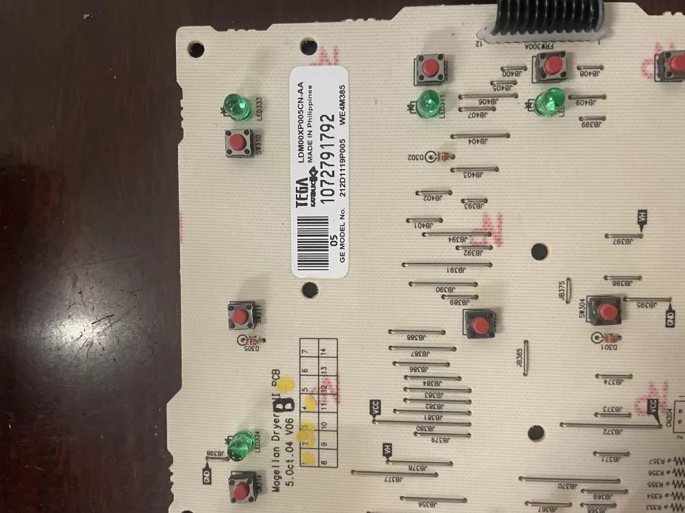 GE 212D1119P005 WE4M385 Dryer Control Board AZ47644 | KM1662