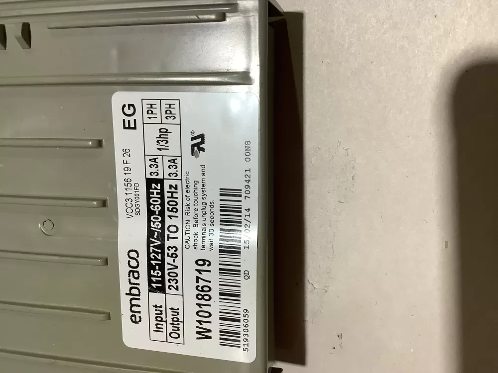 Whirlpool W1089391 Refrigerator Compressor Inverter Control AZ144655 | ZC2431
