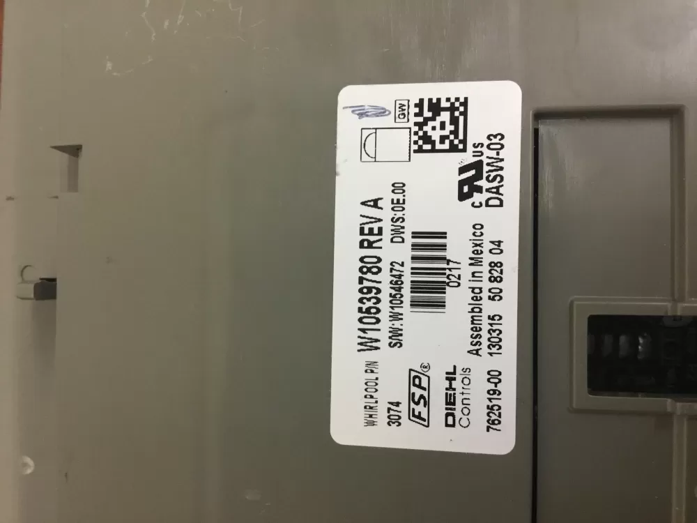 Whirlpool W10539780 W10597041 PS8260224 Dishwasher Control Board AZ28955 | NR81