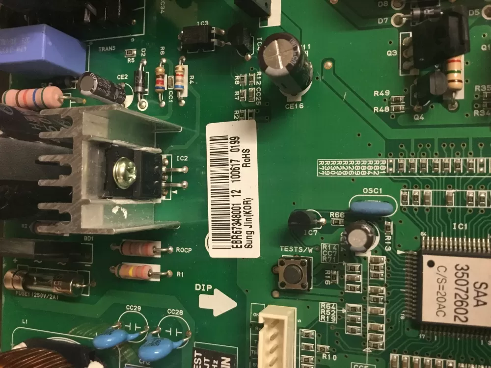 LG EBR67348001 12 Refrigerator Control Board AZ16389 | NR28