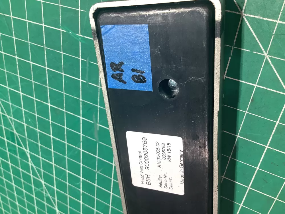 Bosch 9000205769  A1200-005-02  0036752  0006752 Range Hood Switch Panel