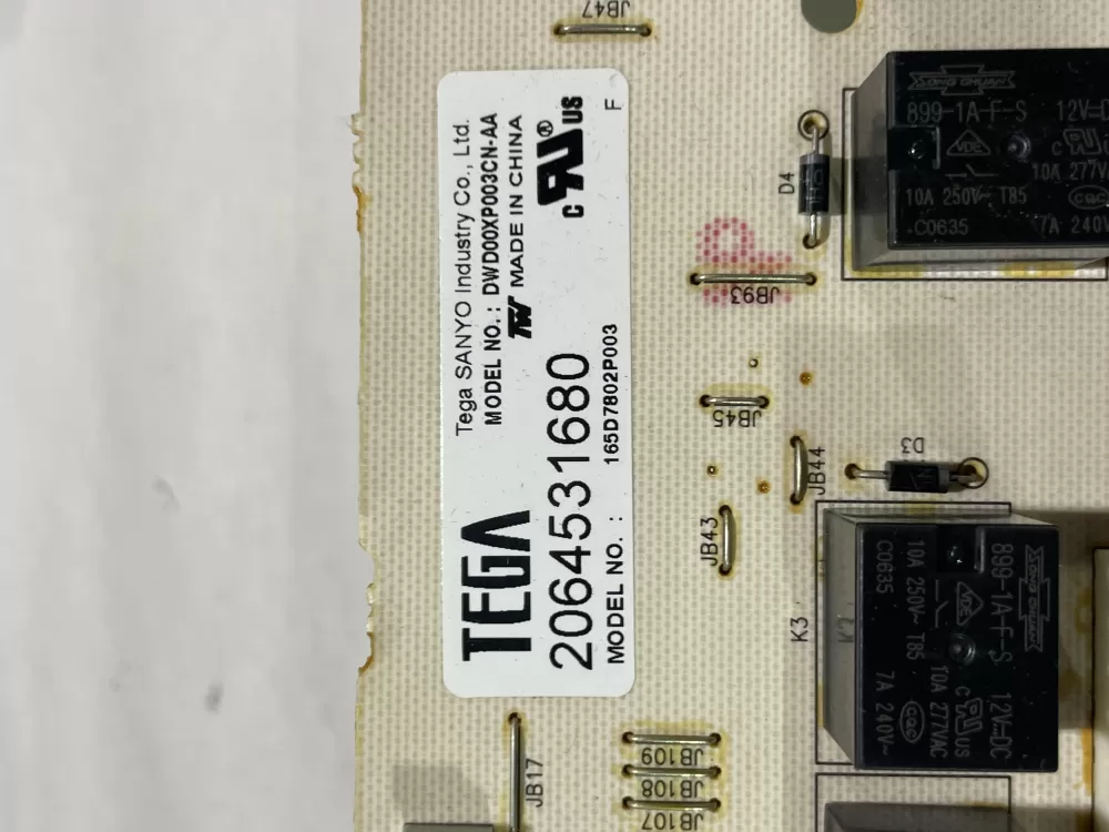 GE 165D7802P001 Dishwasher Control Board AZ157219 | Wm1