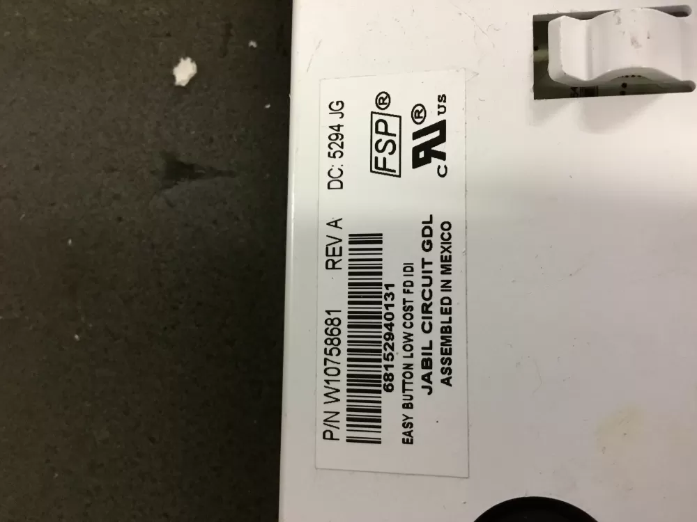 Whirlpool W10758681 Refrigerator Control Board AZ90727 | NR1254