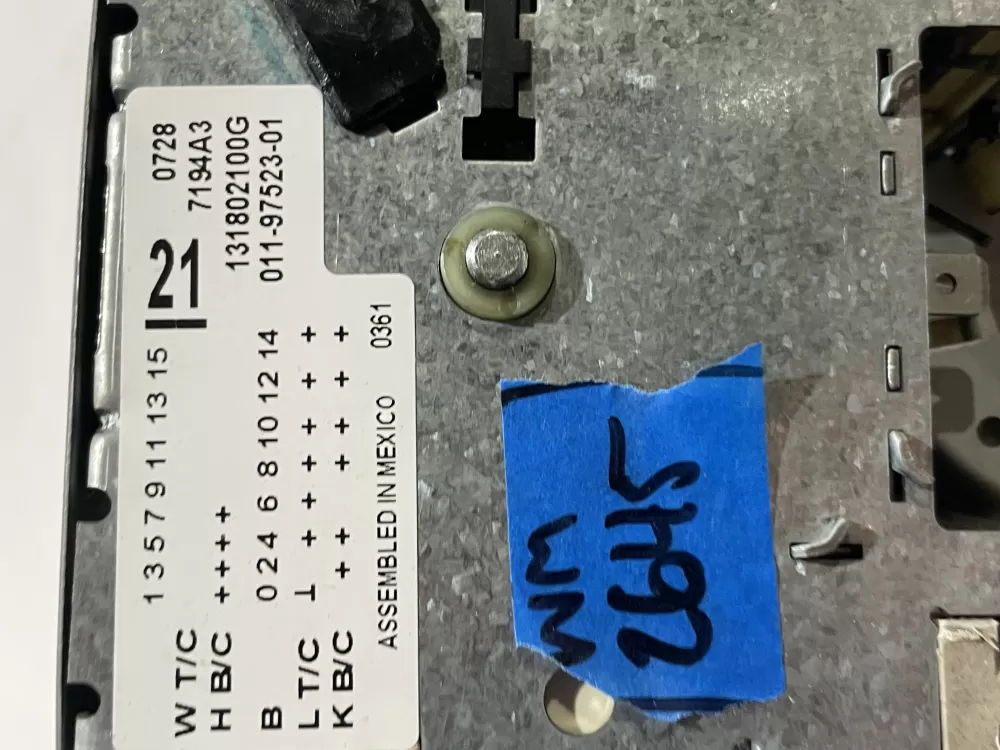 GE Frigidaire Kenmore Electrolux 131802100G Washer Timer AZ186645 | Wm2645