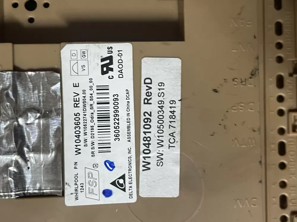 Kenmore W10481091 W10866118 AP6027291 Dishwasher Control Board AZ51828 | Wm1908