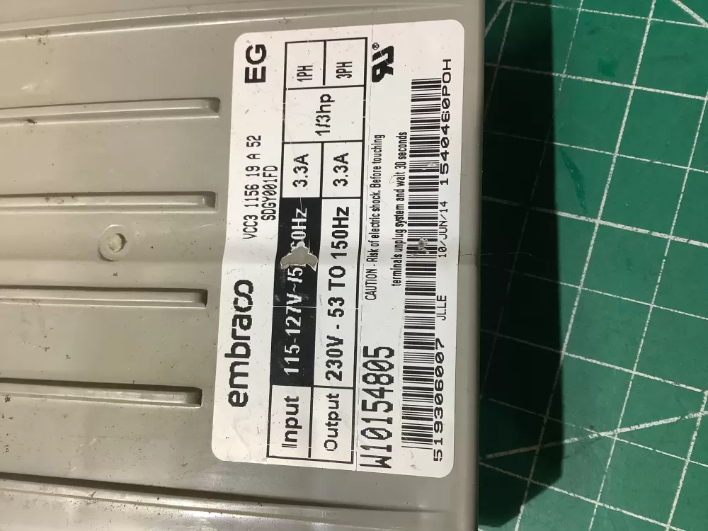 Whirlpool W10154805 Refrigerator Inverter Control Board AZ194957 | AR379