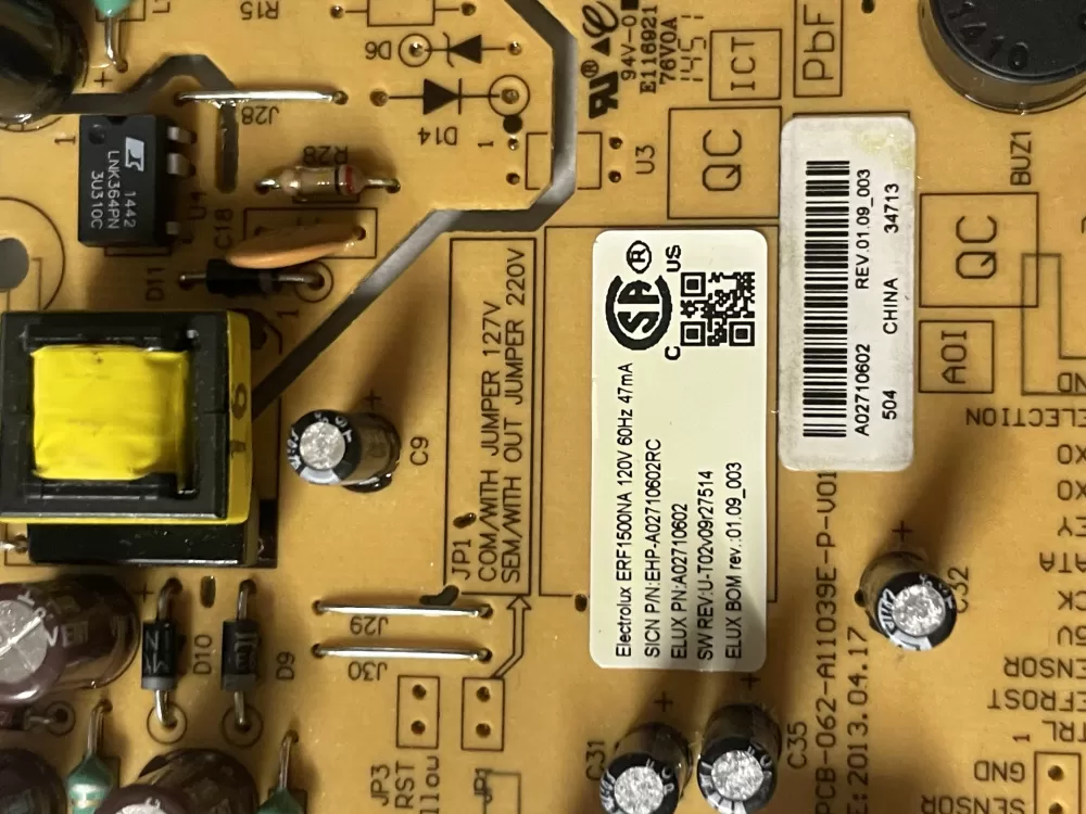 Frigidaire A02710602 Control Board AZ47132 | Wm603
