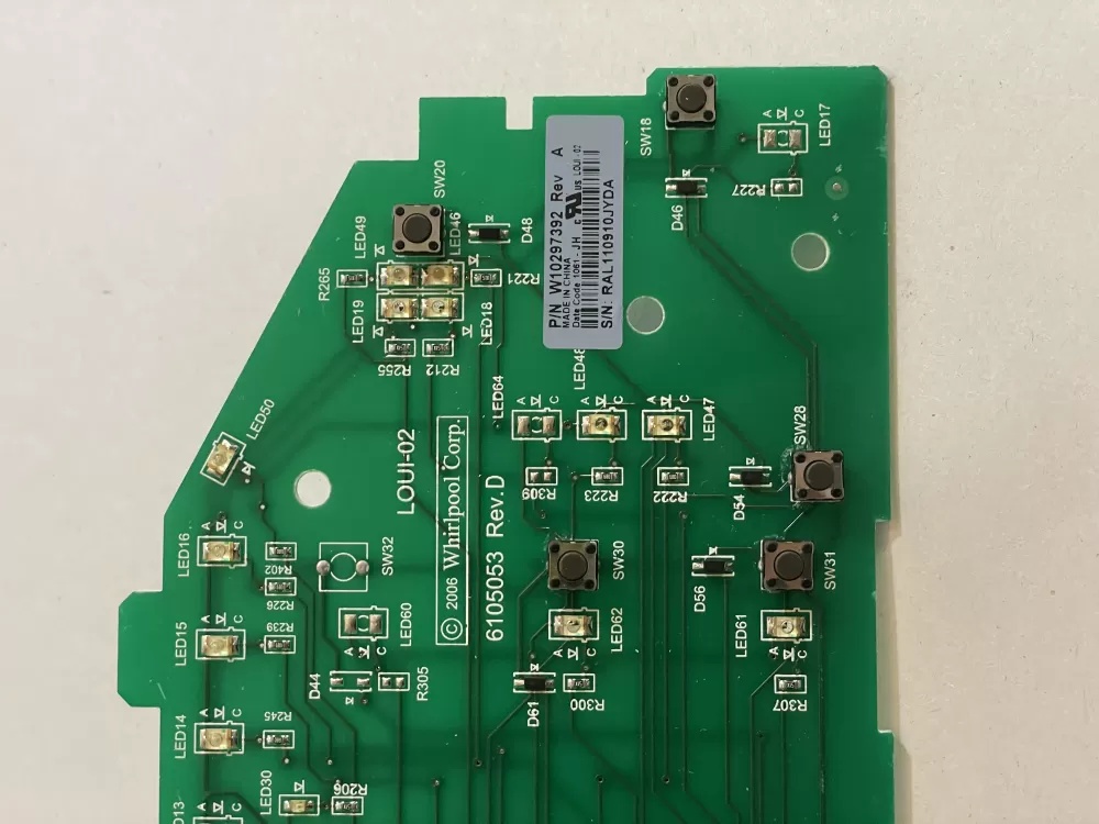 Whirlpool W10297392 WPW10298625 PD00032762 Dryer Control Board AZ147066 | KM2464