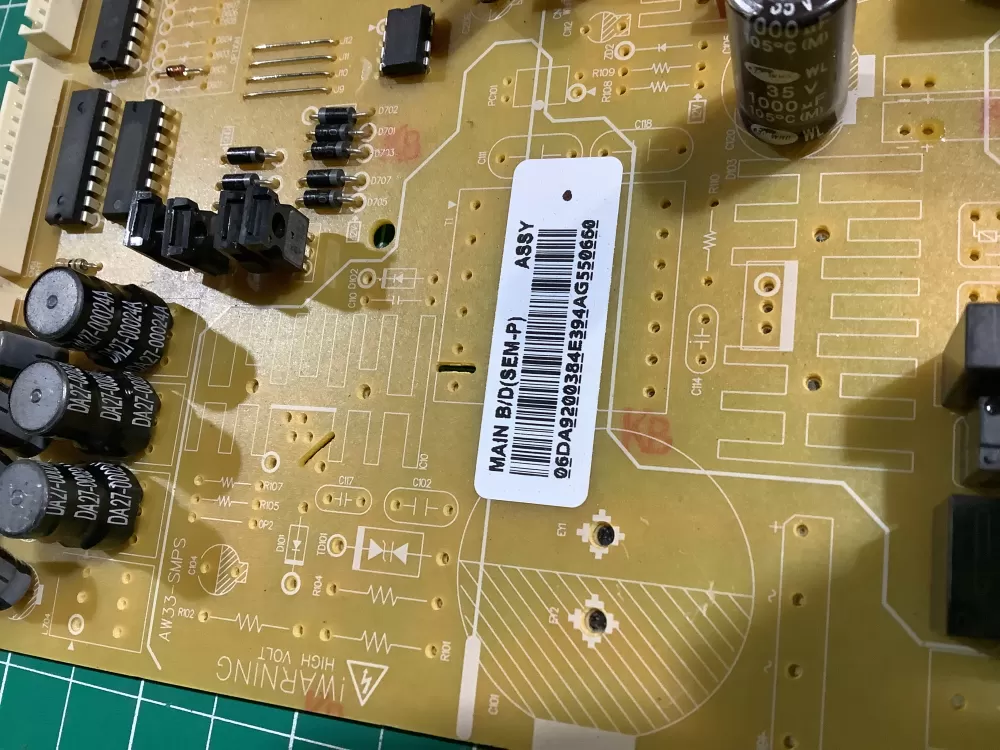 Samsung DA92 00384E Refrigerator Control Board AZ141759 | NR1112