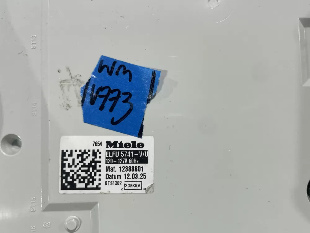 Miele Control Board ELFU 5741-V/U 120-127V 60Hz Mat. 12388801 AZ150371 | Wmv773