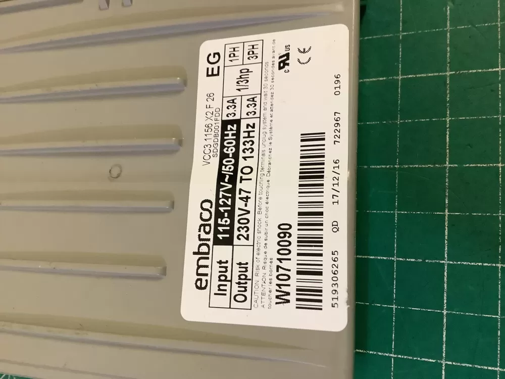 Whirlpool 519306265  Control Board Embraco Product Embraco AZ198013 | NR2764