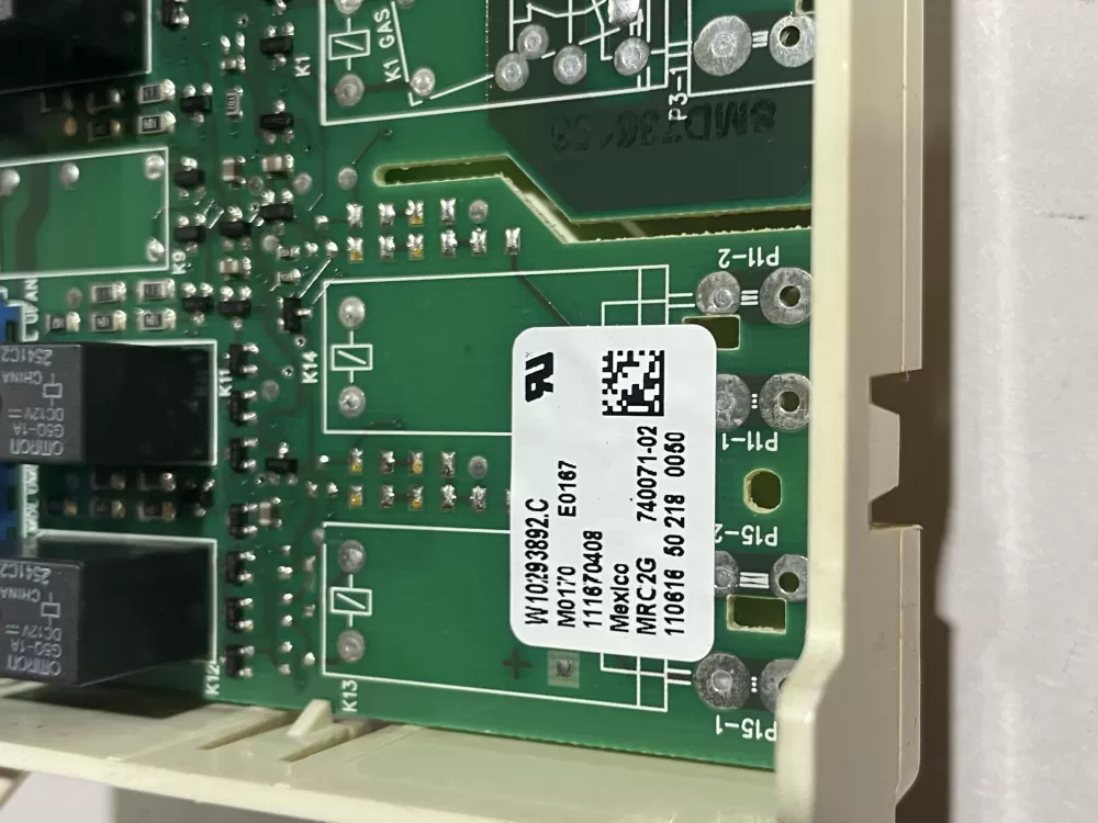 Kitchenaid W10293892 Control Board display AZ185926 | Wmv664