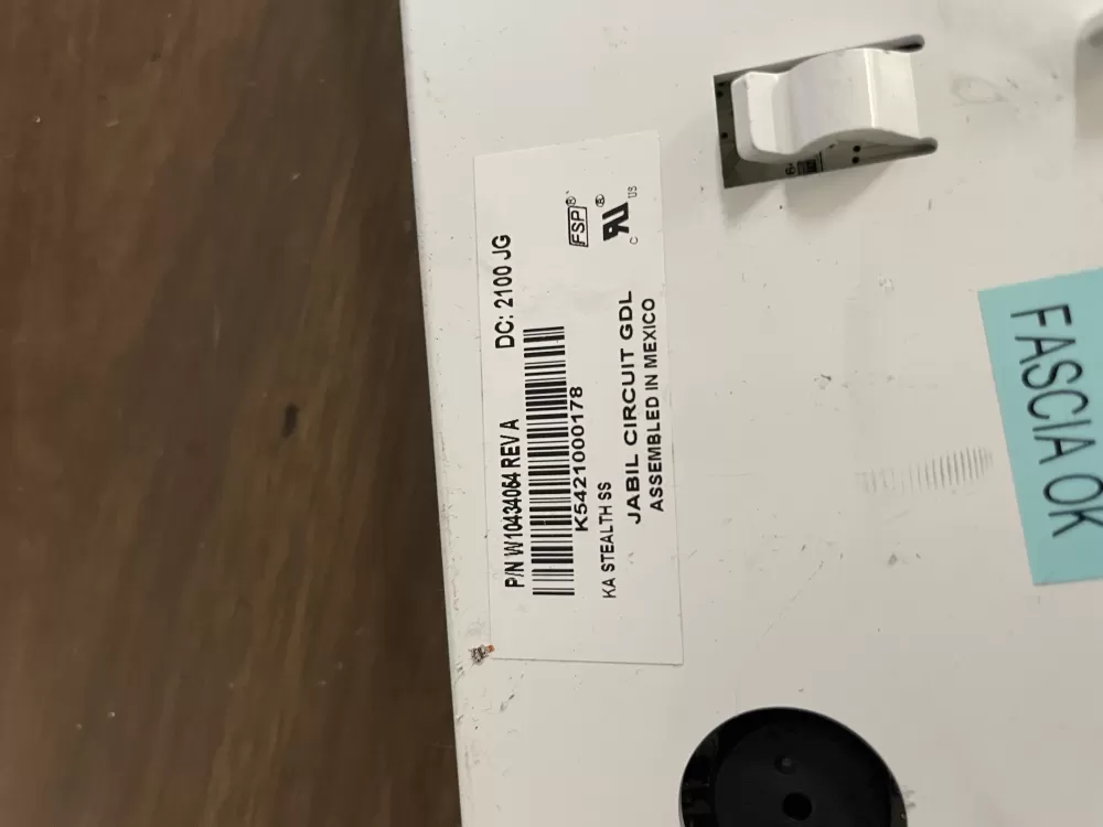 Whirlpool W10434054 Refrigerator Dispenser control Board AZ80358 | Wm1157