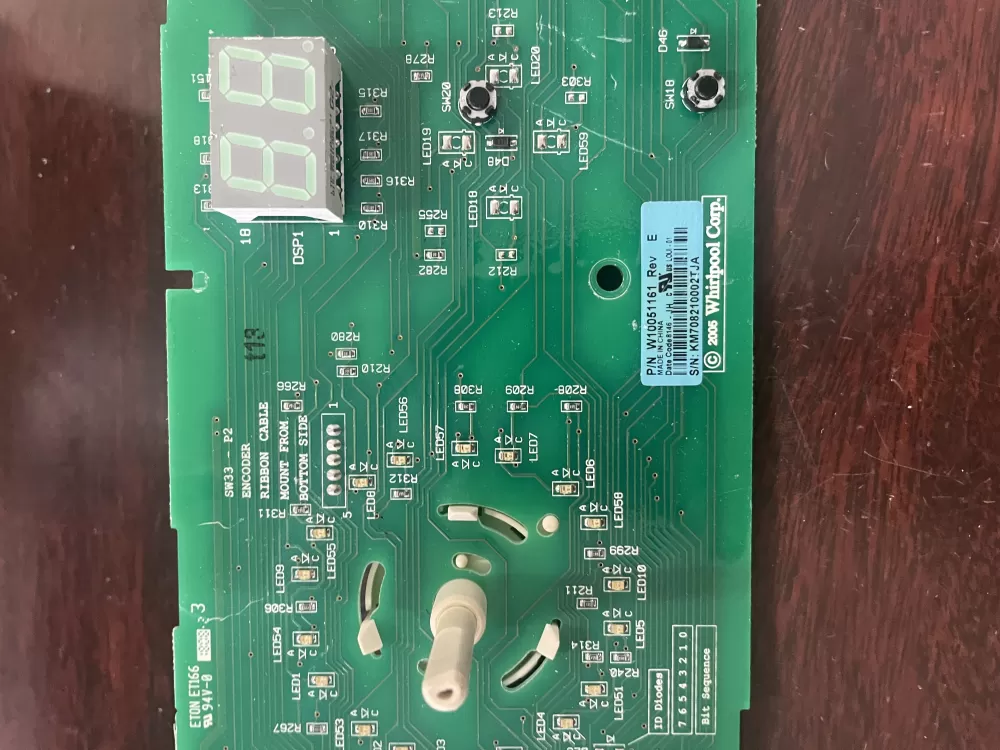 Whirlpool W10051161 Dryer User Interface Control Board AZ32214 | KM198