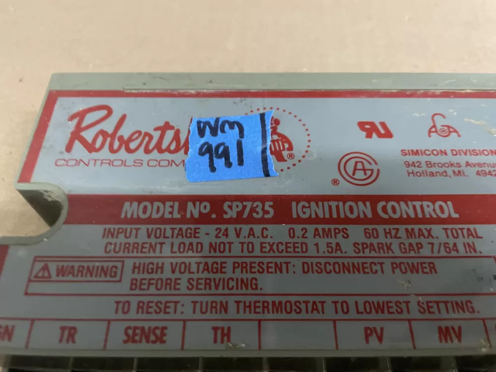 Robertshaw 100-00810-15 Furnace Module Ignition Lockout Control AZ103508 | Wm991