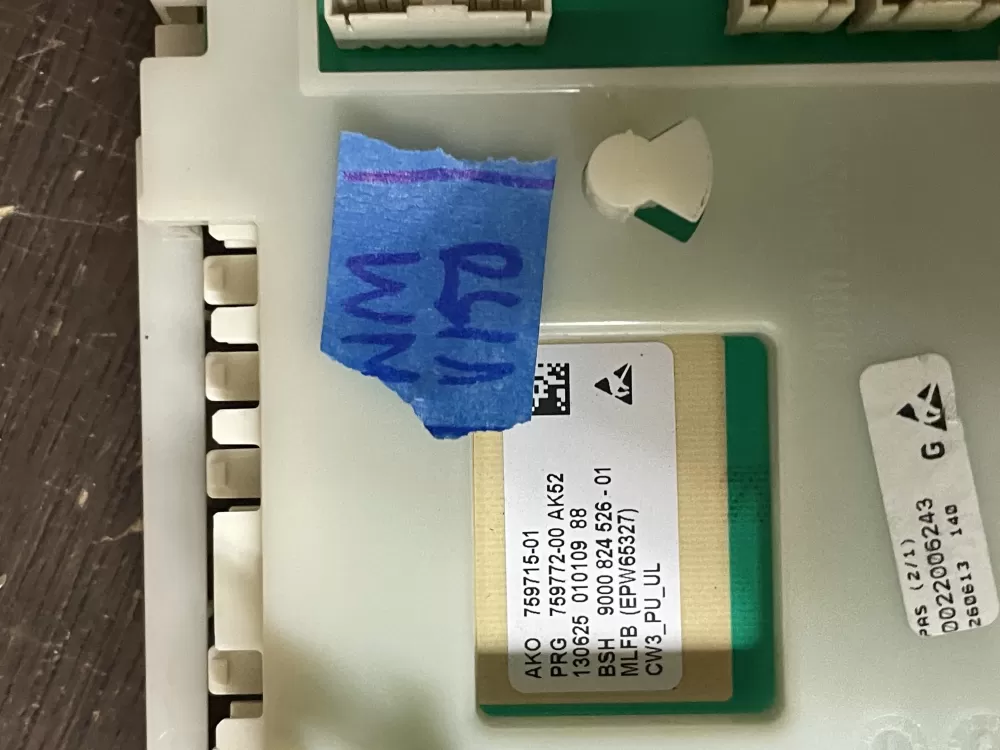 BOSCH 00746870 759715-01 9000824526-01 Washer Control Board AZ44202 | WMV150