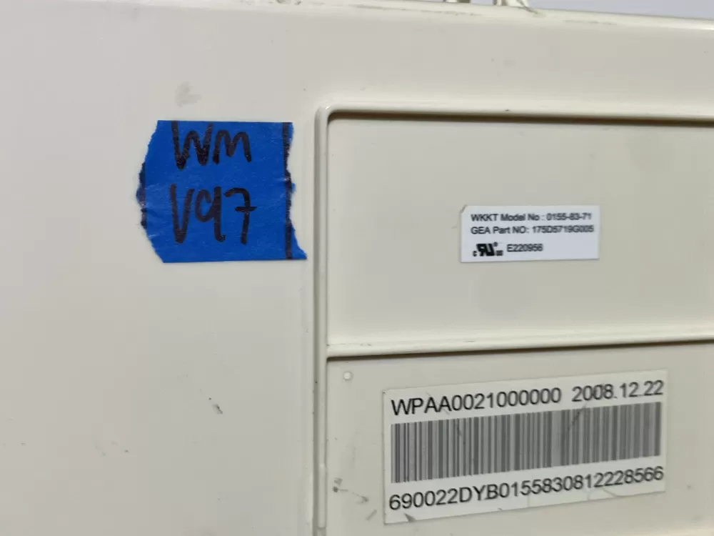 GE 175D5719G005 WPAA0021000000 Washer Control Board AZ139813 | Wmv97