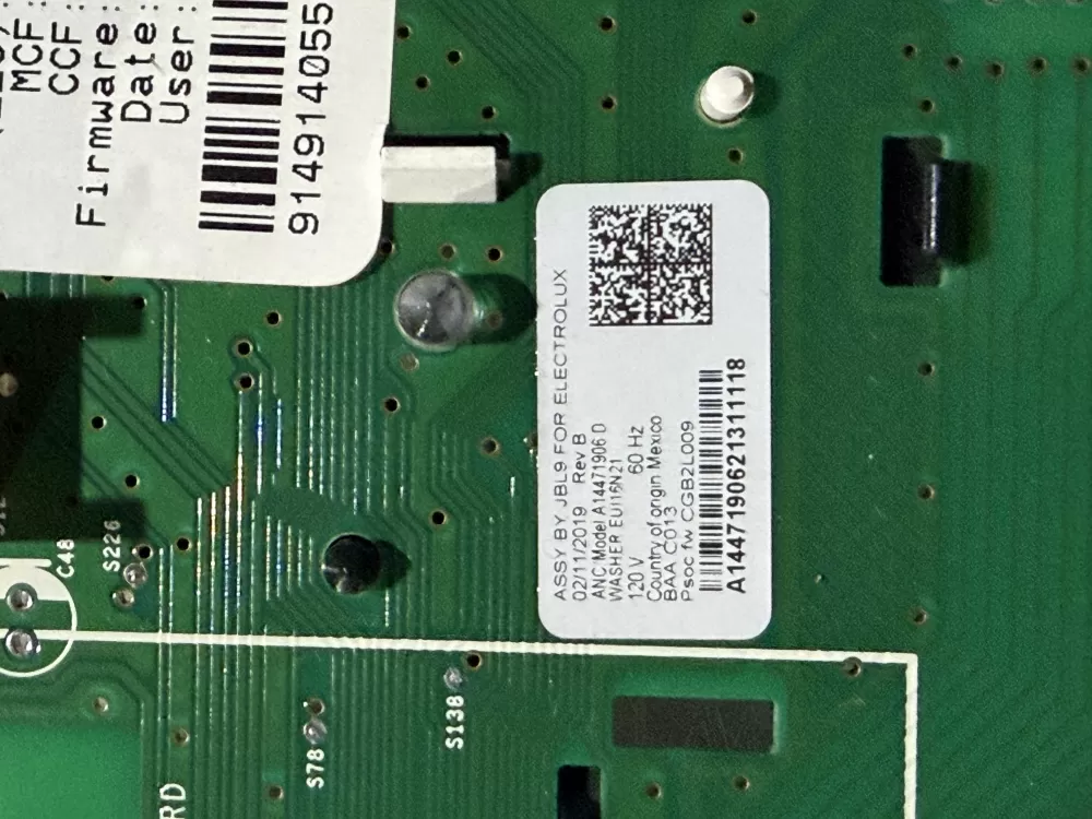 Electrolux 914914055 A14471906 Washer Control Board AZ210143 | KMV893