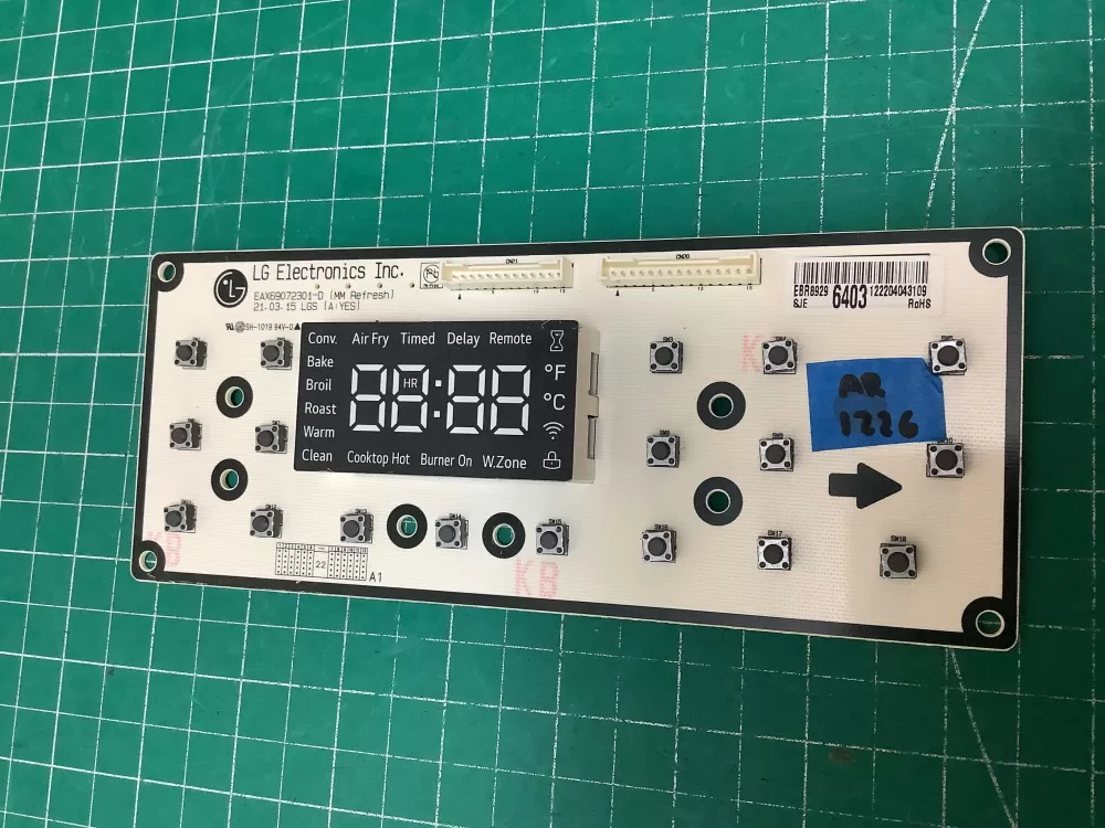LG EBR89296403 Oven Range UI Display Control Board AZ226004 | AR1226