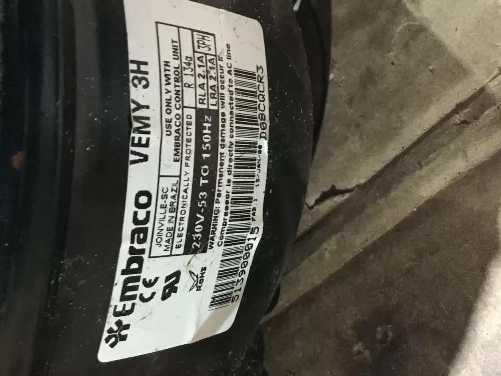 Embraco 513900015 Refrigerator Compressor AZ97370 | Sl117