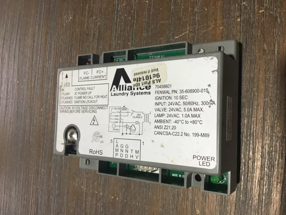 Speed Queen  Alliance 70458601P  AP5808355  70458601  9c1014fe 35-608900-015 Dryer Ignition Control Board
