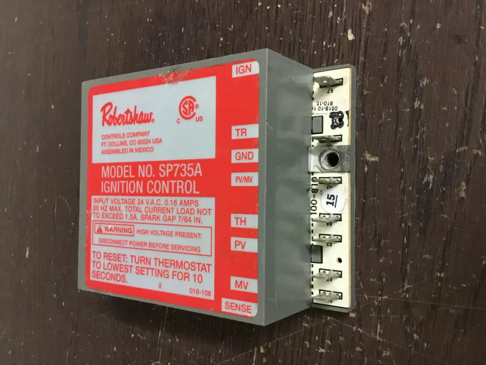 Robertshaw 100-00810-15  SP735A Furnace Module Ignition Lockout Control