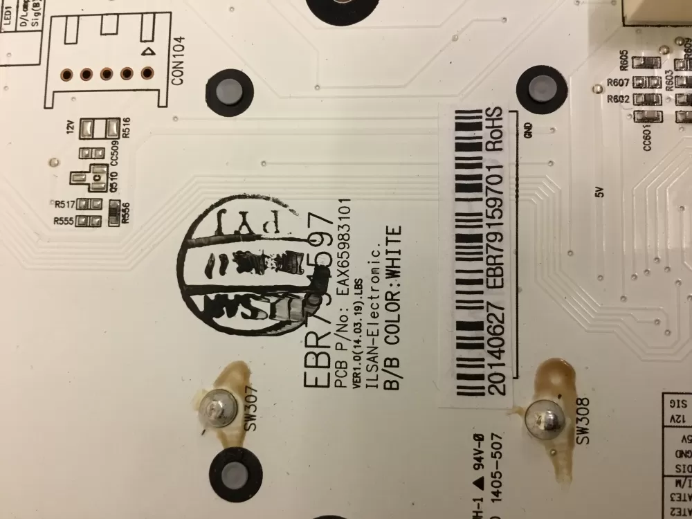 LG EBR79159701 Refrigerator Control Board Dispenser AZ33309 | NRV365