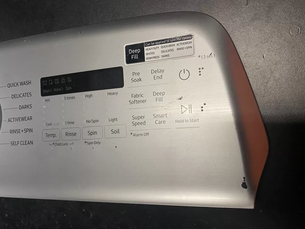Samsung DC97-21544A AP6975579 Washer Control Panel AZ19548 | BK130