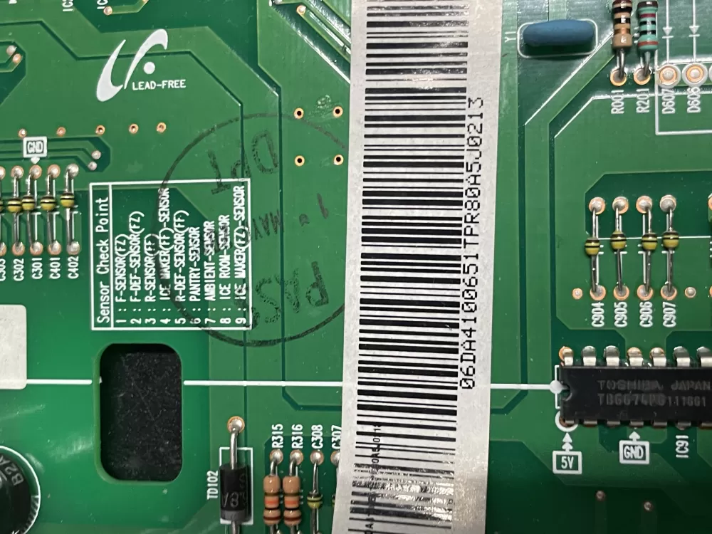 Samsung DA41-00651T Refrigerator Control Board AZ9019 | WM1436