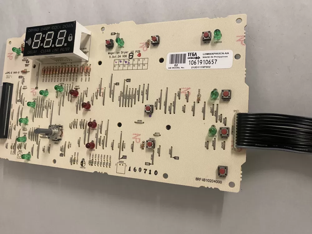 GE WE4M387 212D1119P002 WE4M329 Dryer Control Board AZ209041 | BK2522