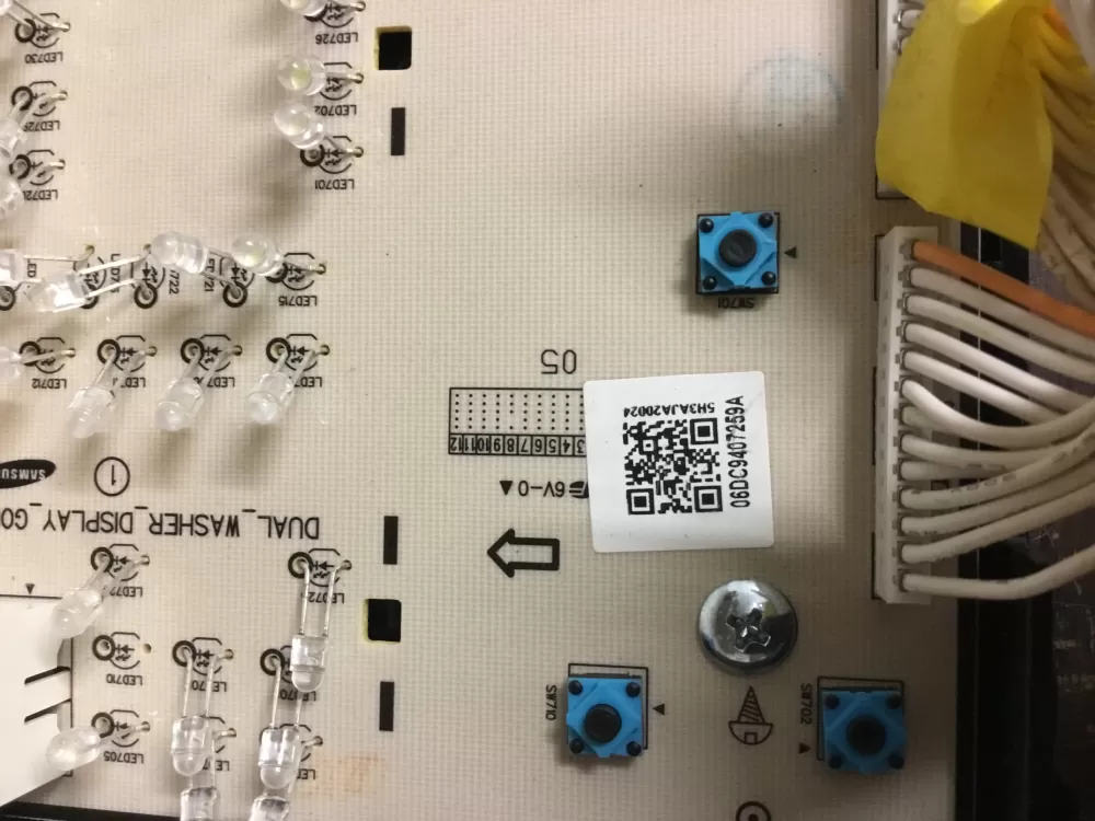 Samsung DC94-07259A Dual Washer Display Control Board AZ8557 | NR498