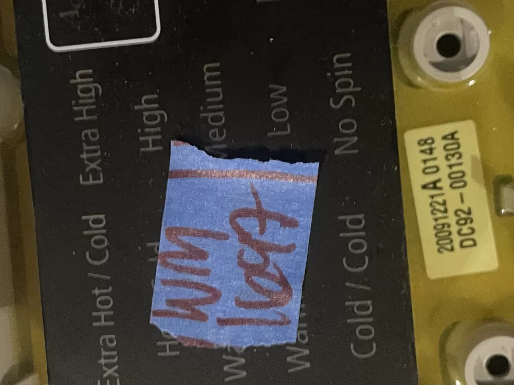 Samsung DC92-00130A DC92-00125A Washer UI Control Board AZ34148 | Wm1697