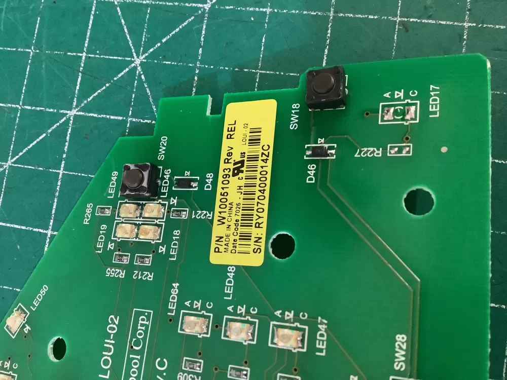 Whirlpool W10051093 Dryer Control Board